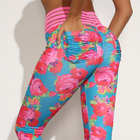 floral print leggings with pockets