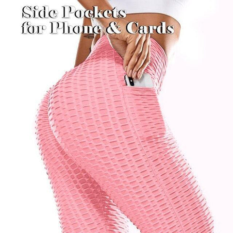 honeycomb textured tiktok leggings with pocket