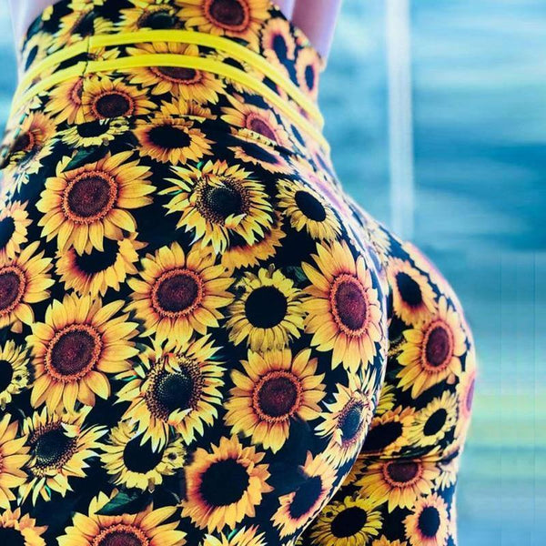 colourful print sunflowers tiktok leggings